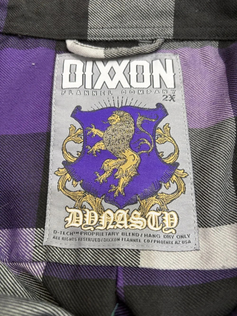 Dixxon Dynasty Purple Plaid Flannel Shirt‎ Rugged Outdoor Work Classic